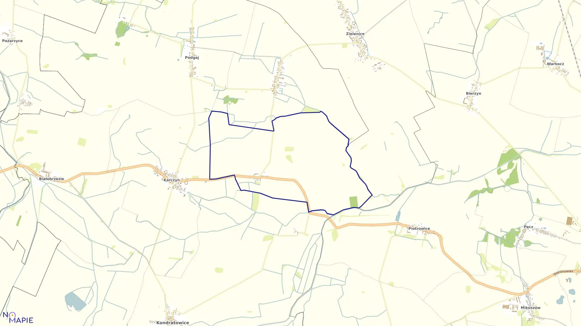 Mapa obrębu BROCHOCINEK w gminie Kondratowice