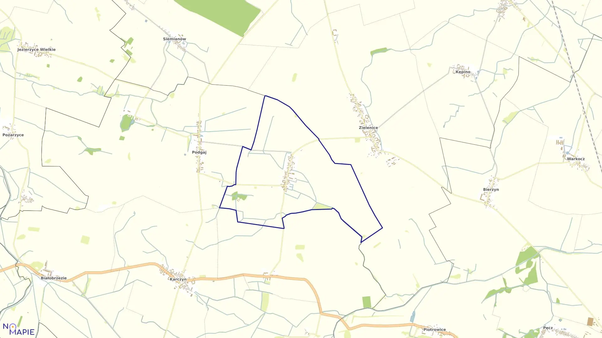 Mapa obrębu GRZEGORZÓW w gminie Kondratowice