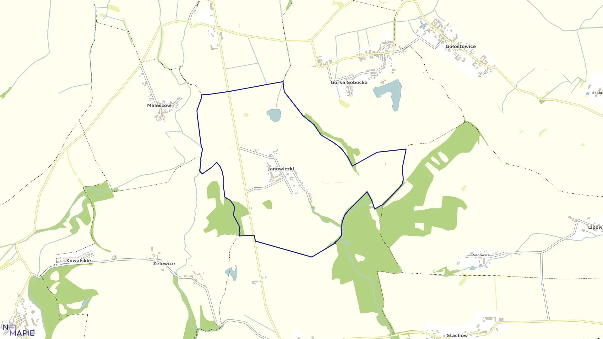 Mapa obrębu JANOWICZKI w gminie Kondratowice
