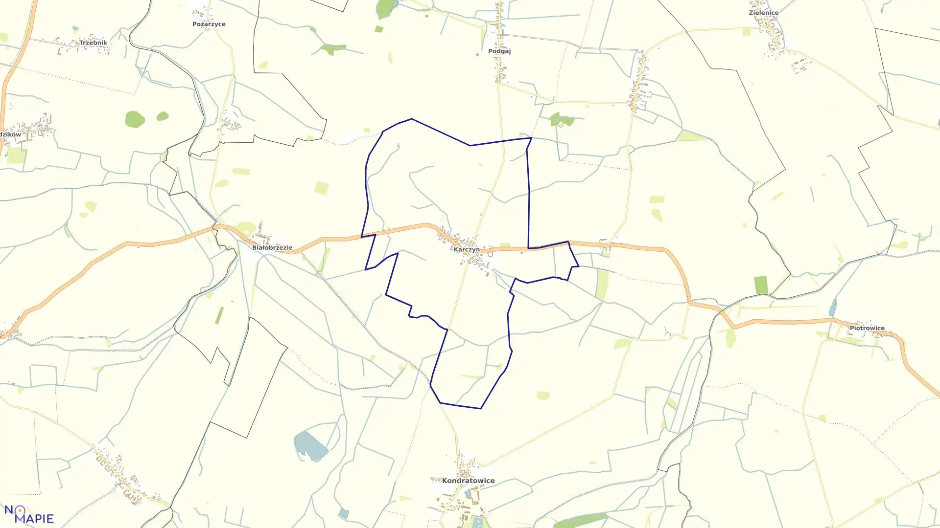 Mapa obrębu KARCZYN w gminie Kondratowice