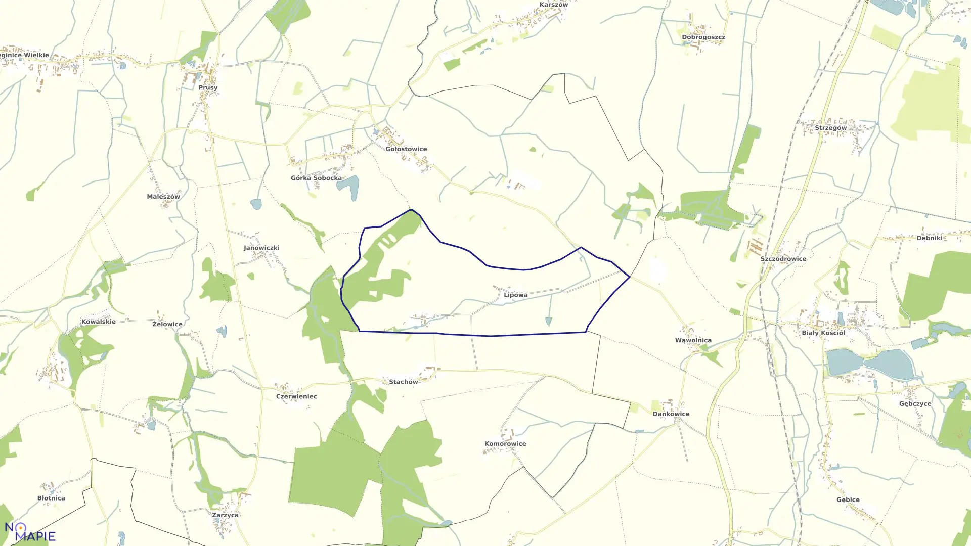 Mapa obrębu LIPOWA-SADOWICE w gminie Kondratowice